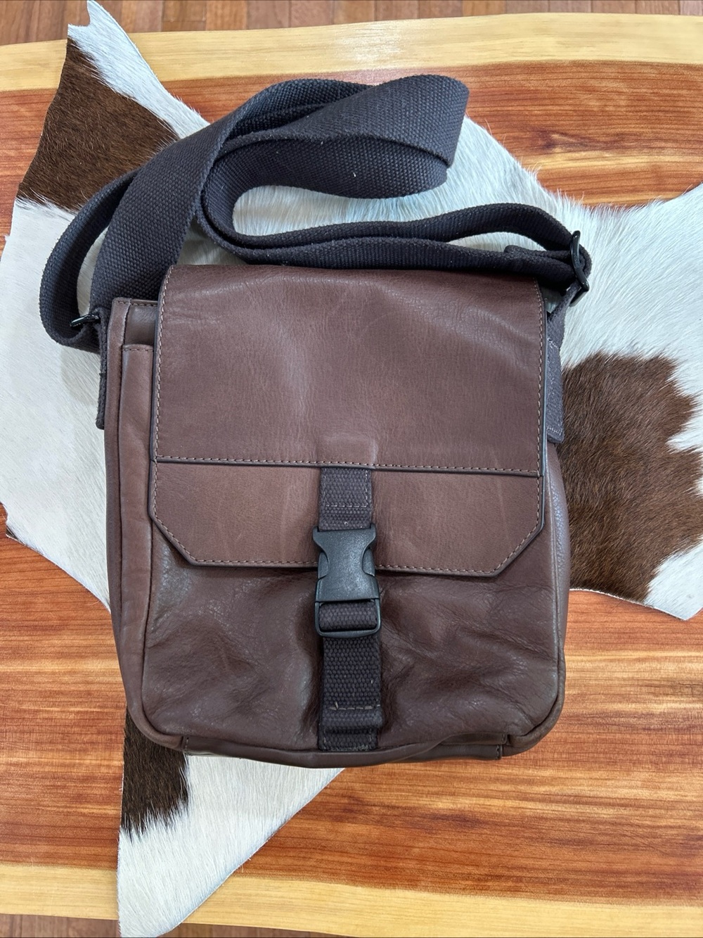Fossil Weston Courier Messenger Bag Crossbody Brown